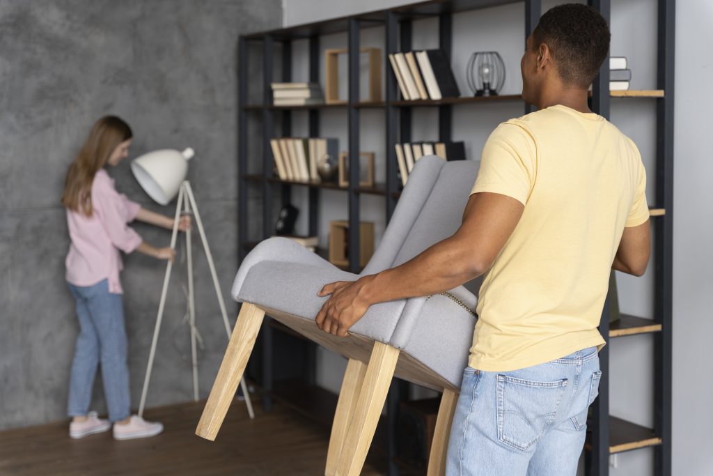couple organizing and staging their house